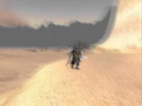 A World of Warcraft character crossing a pale, windswept landscape in CHANGED